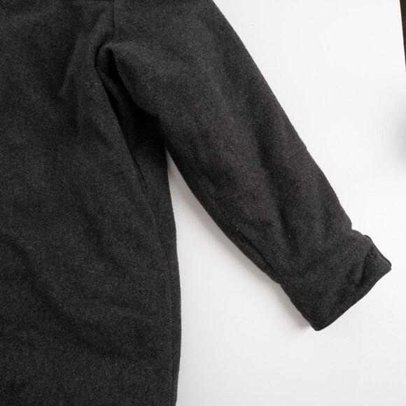 WOOLRICH Onyx charcoal grey heavy wool blend parka length winter jacket size L - Picture 12 of 14
